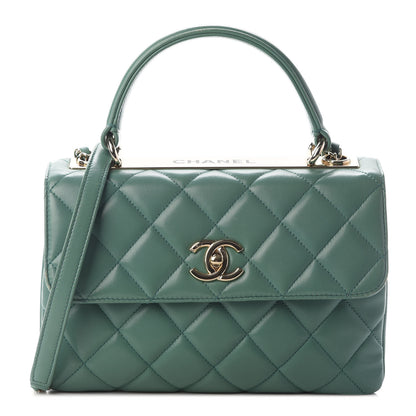 Chanel Lambskin Quilted Small Trendy CC Flap Dual Handle Bag Light Green 1 of 9