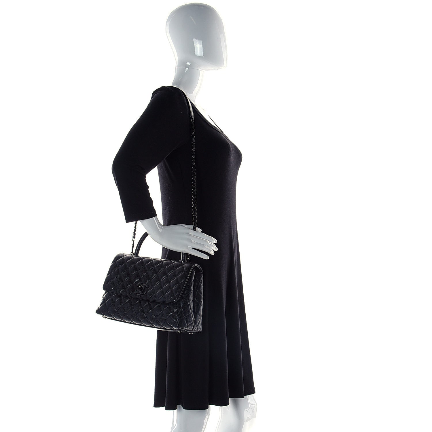 Chanel Caviar Quilted Small Coco Handle Flap Black 2 of 10