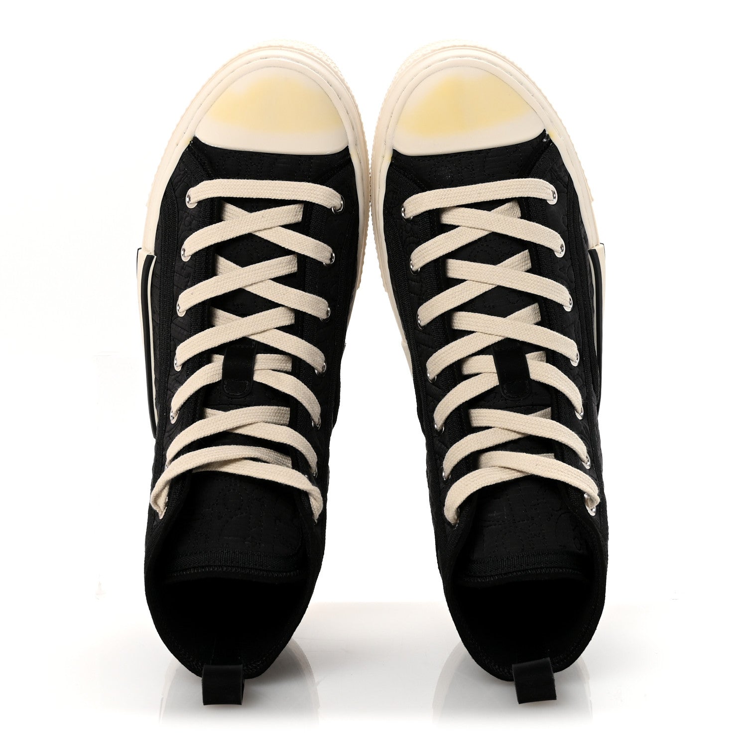 Christian Dior Oblique Kumo Mens B23 High Top Sneakers 40 Black Beige 2 of 10