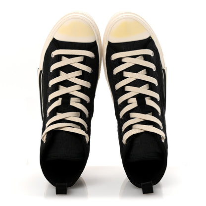 Christian Dior Oblique Kumo Mens B23 High Top Sneakers 40 Black Beige 2 of 10