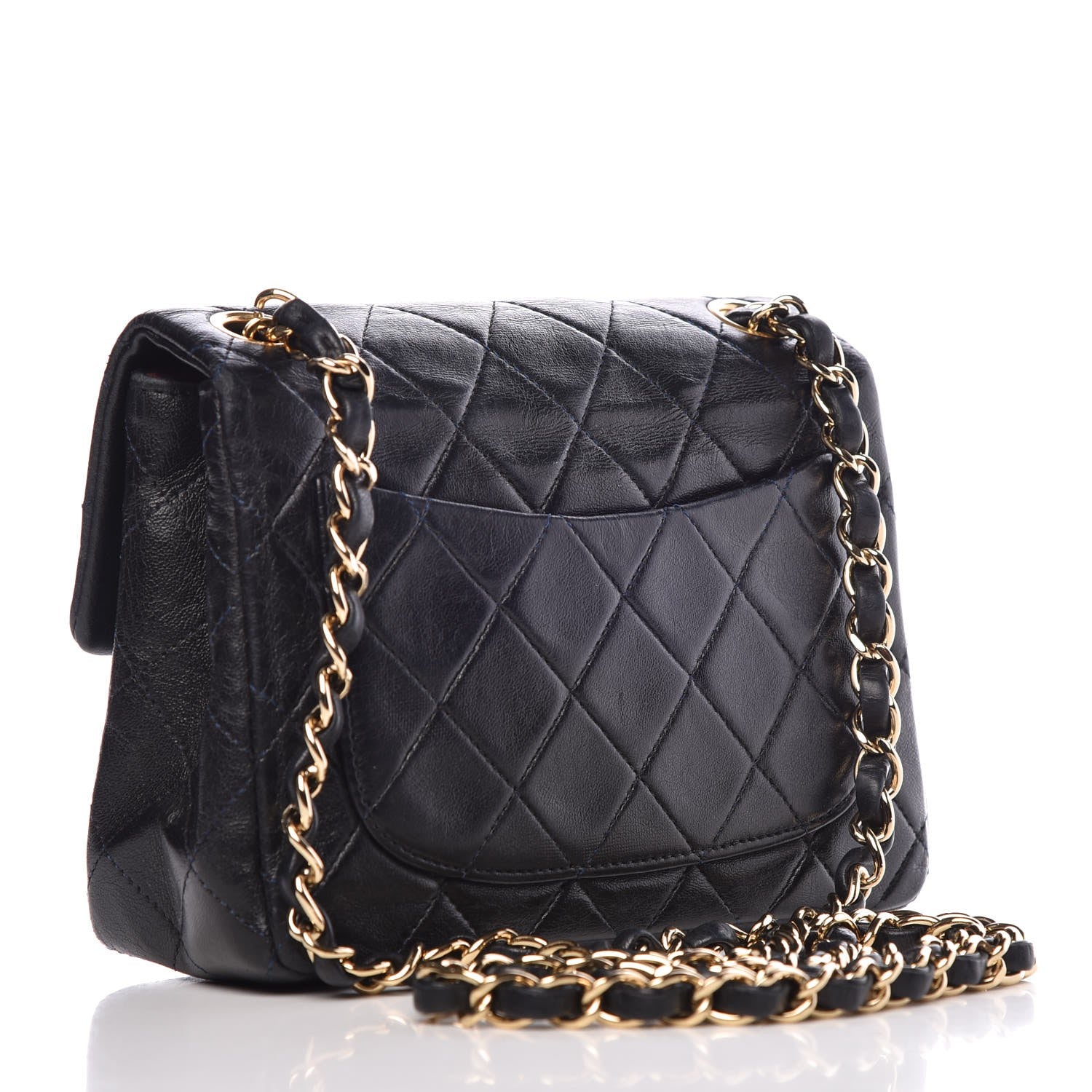 Chanel Lambskin Quilted Mini Square Flap Bag Navy 3 of 9