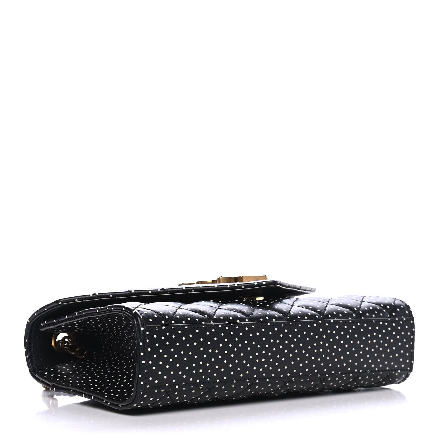 Saint Laurent Grain De Poudre Textured Mixed Matelasse Triquilt Small Monogram Pin Dot Print Satchel Black 3 of 4