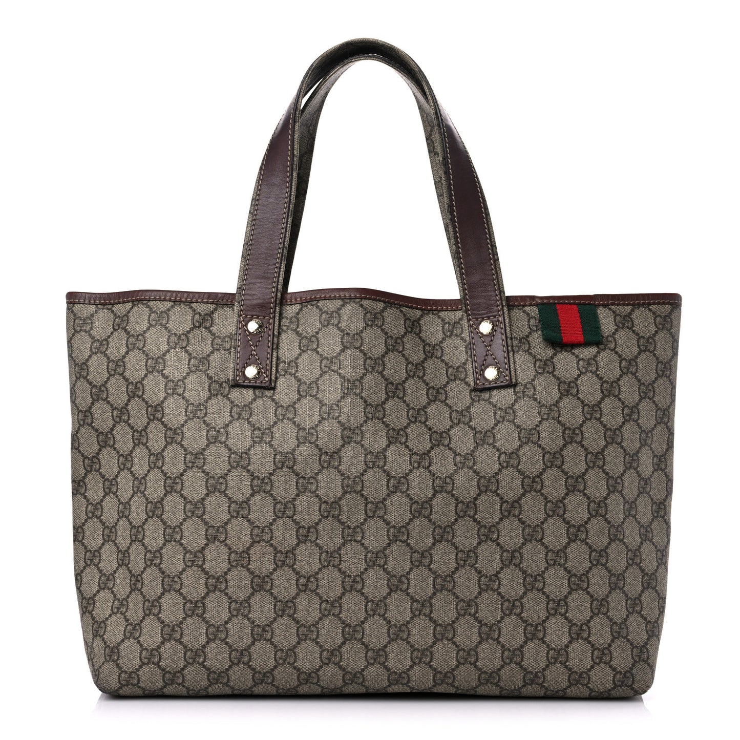GG Plus Monogram Medium Signature Web Loop Tote Light Brown