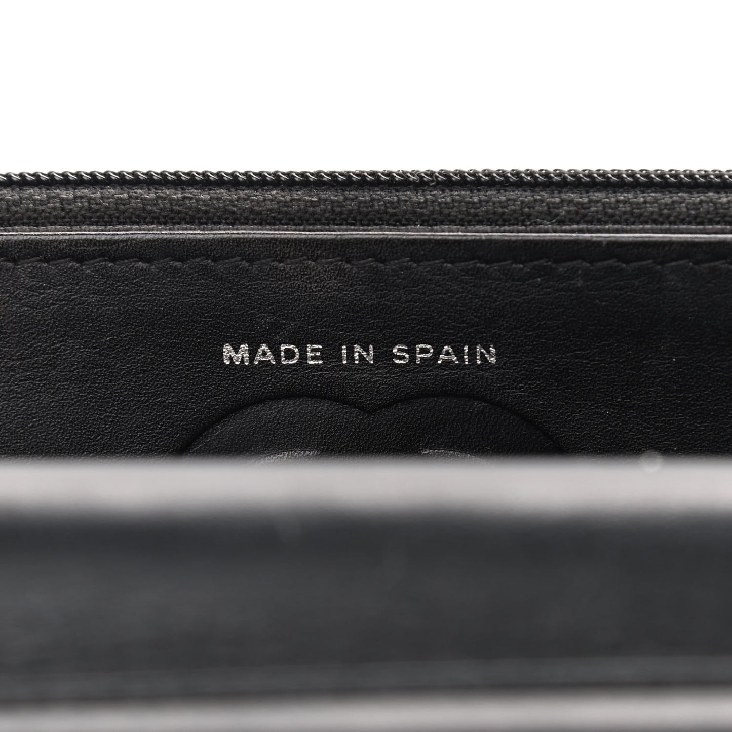 Calfskin Quilted Cambon Wallet On Chain WOC Black