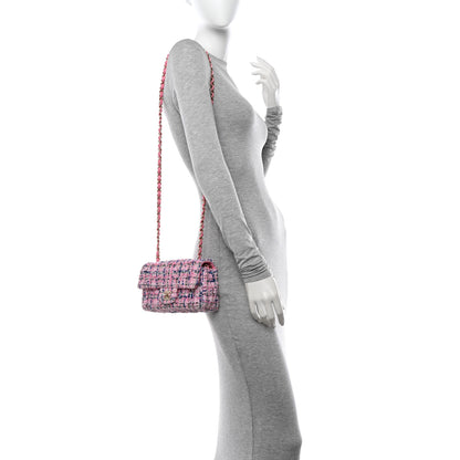 Chanel Tweed Quilted Mini Rectangular Flap Pink Multicolor 2 of 11