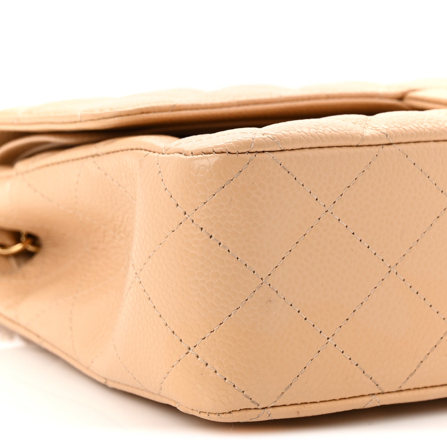 Chanel Caviar Quilted Medium Double Flap Beige 9 of 10
