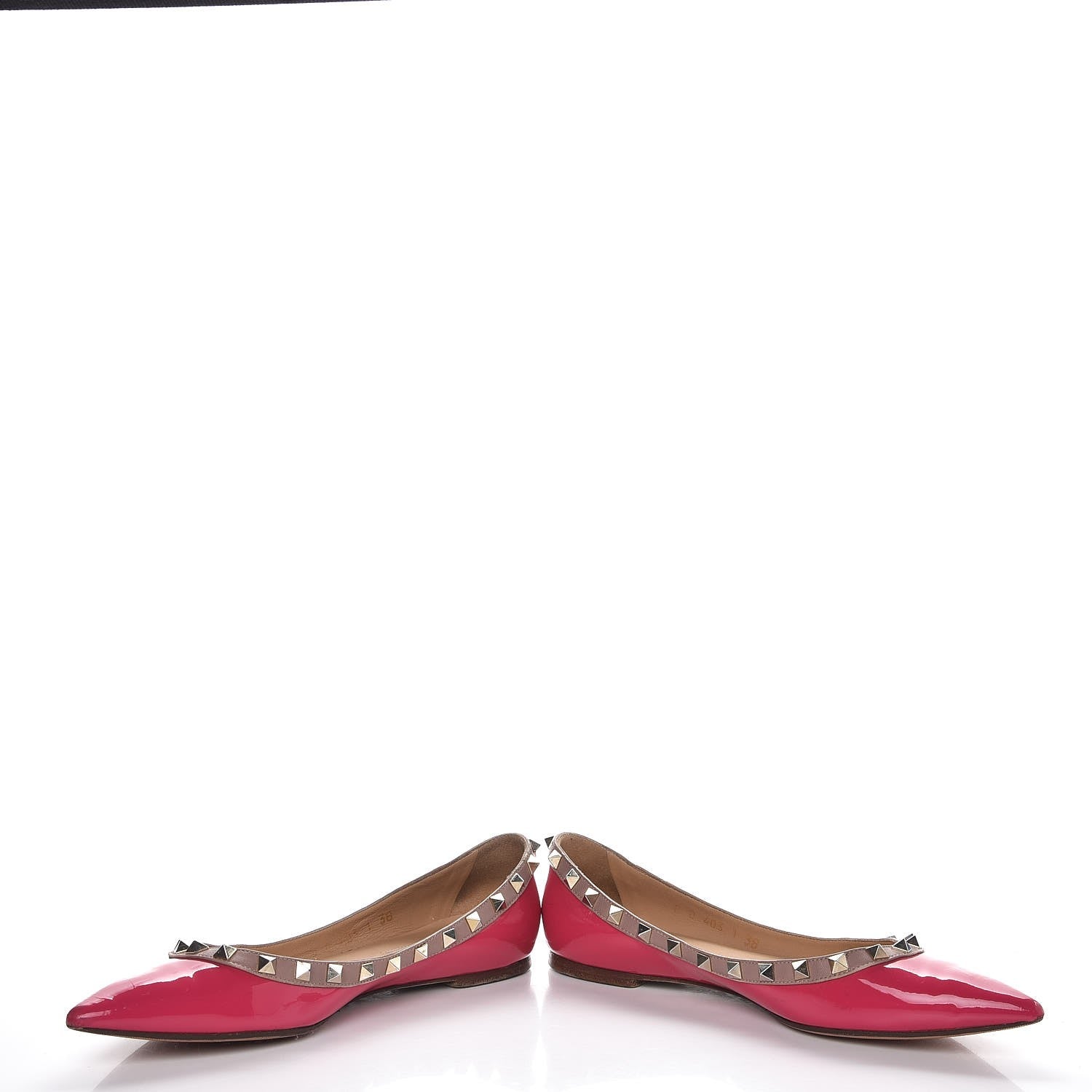 Valentino Garavani Patent Nappa Rockstud Ballerina Flats 38 Framboise Poudre 5 of 21