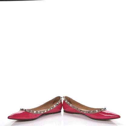 Valentino Garavani Patent Nappa Rockstud Ballerina Flats 38 Framboise Poudre 5 of 21
