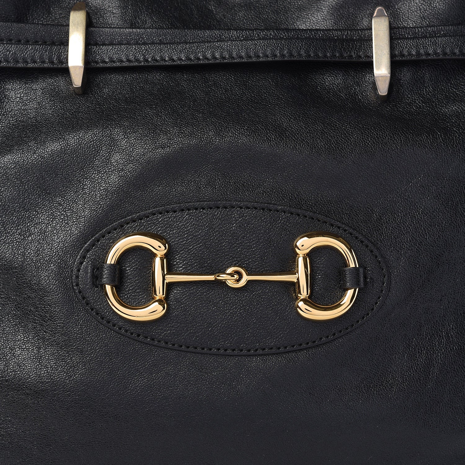 Gucci Sakai Calfskin Horsebit 1955 Cinch Top Messenger Bag Black 8 of 10
