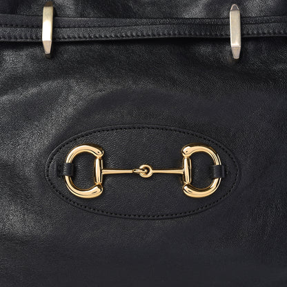 Gucci Sakai Calfskin Horsebit 1955 Cinch Top Messenger Bag Black 8 of 10