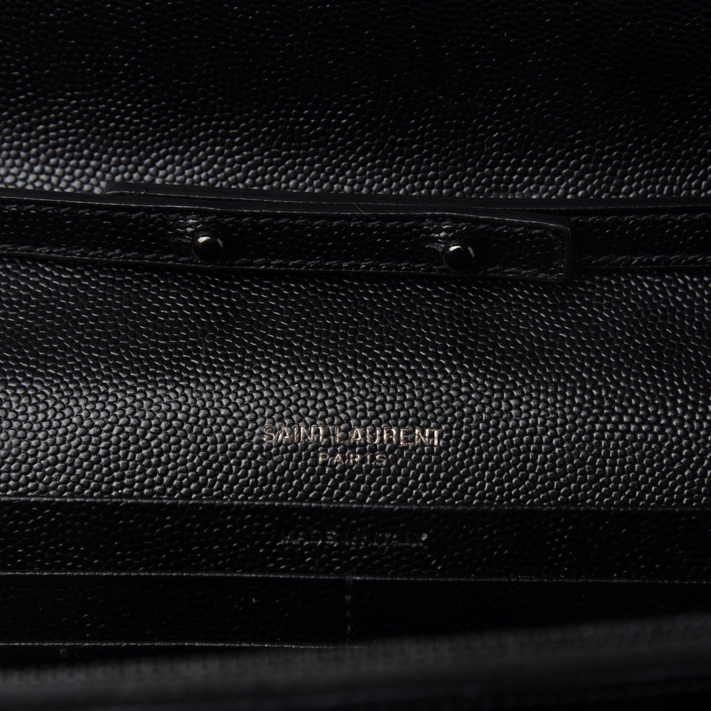 Grain De Poudre Matelasse Chevron Monogram Chain Wallet Black