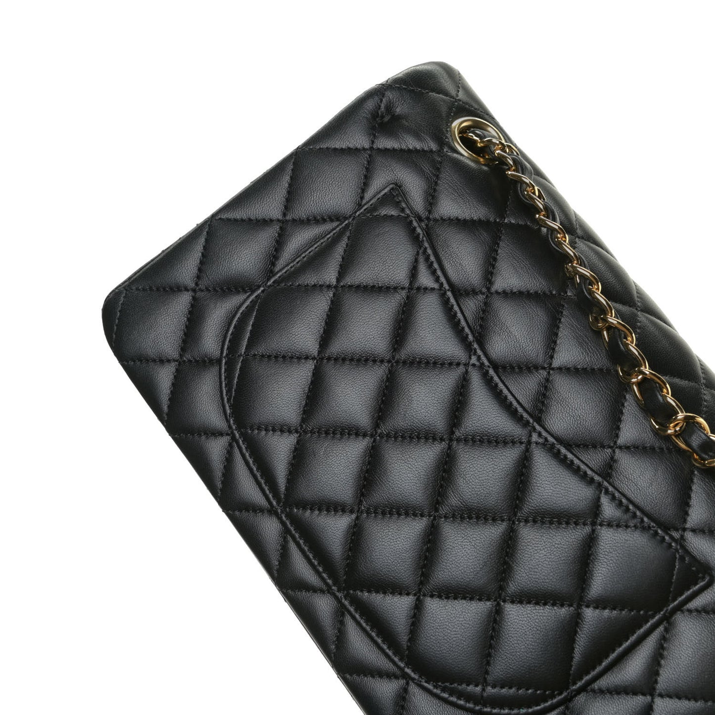 Lambskin Quilted Small Double Flap Black