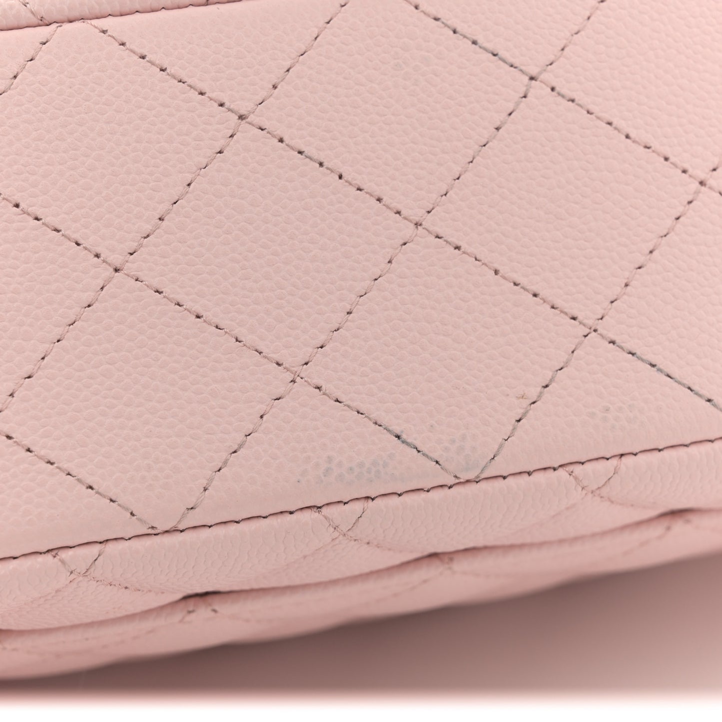 Caviar Quilted Medium Double Flap Light Pink