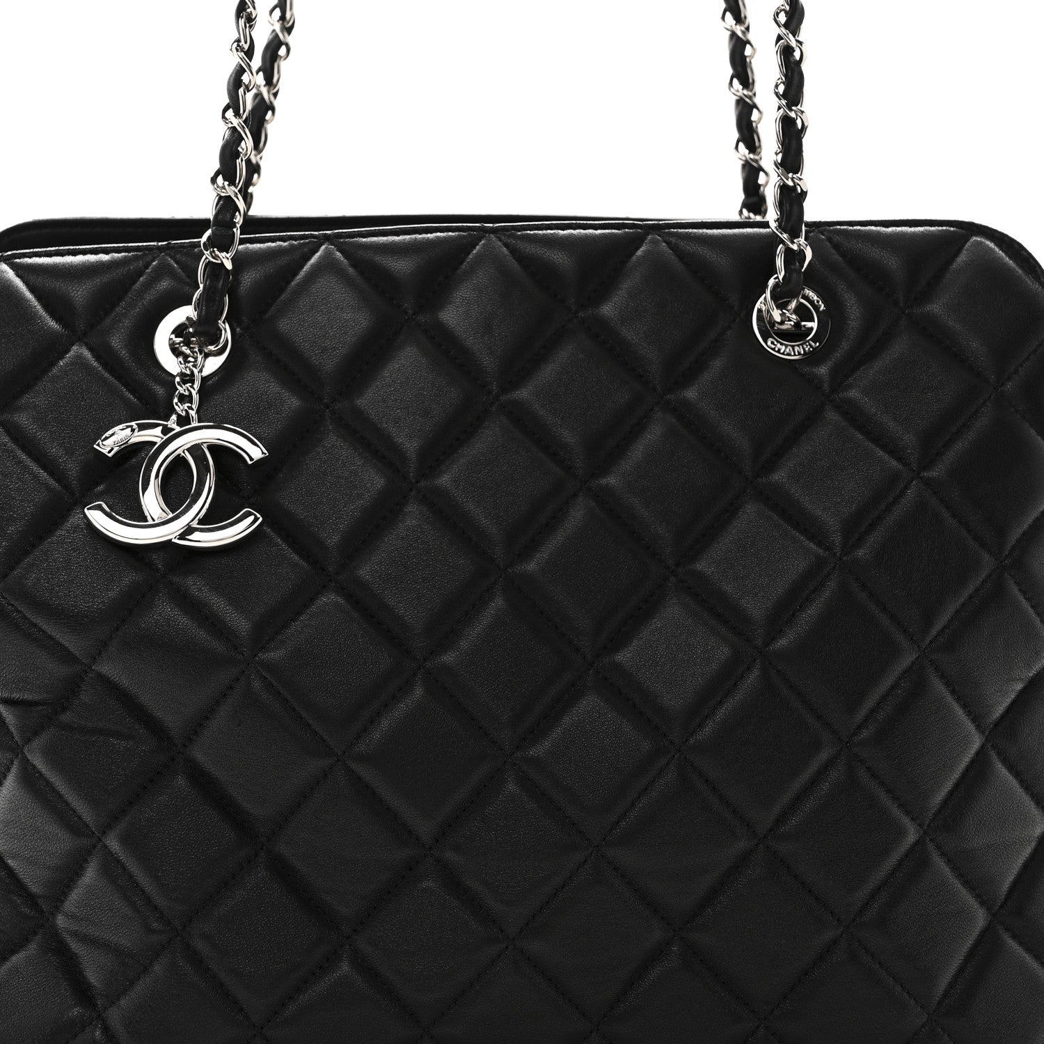 Chanel Lambskin Quilted Chic and Soft Shopping Tote Black 8 of 10