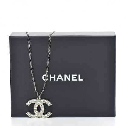 Chanel Baguette Crystal CC Necklace Silver 6 of 6