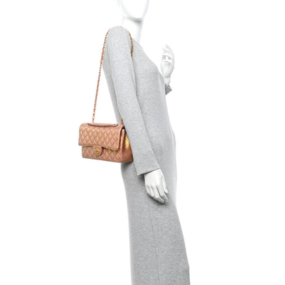 Chanel Metallic Lambskin Quilted Medium Double Flap Golden 2 of 10