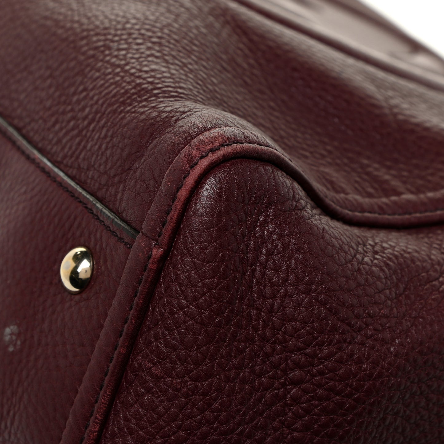 Pebbled Calfskin Medium Soho Shoulder Bag Bordeaux