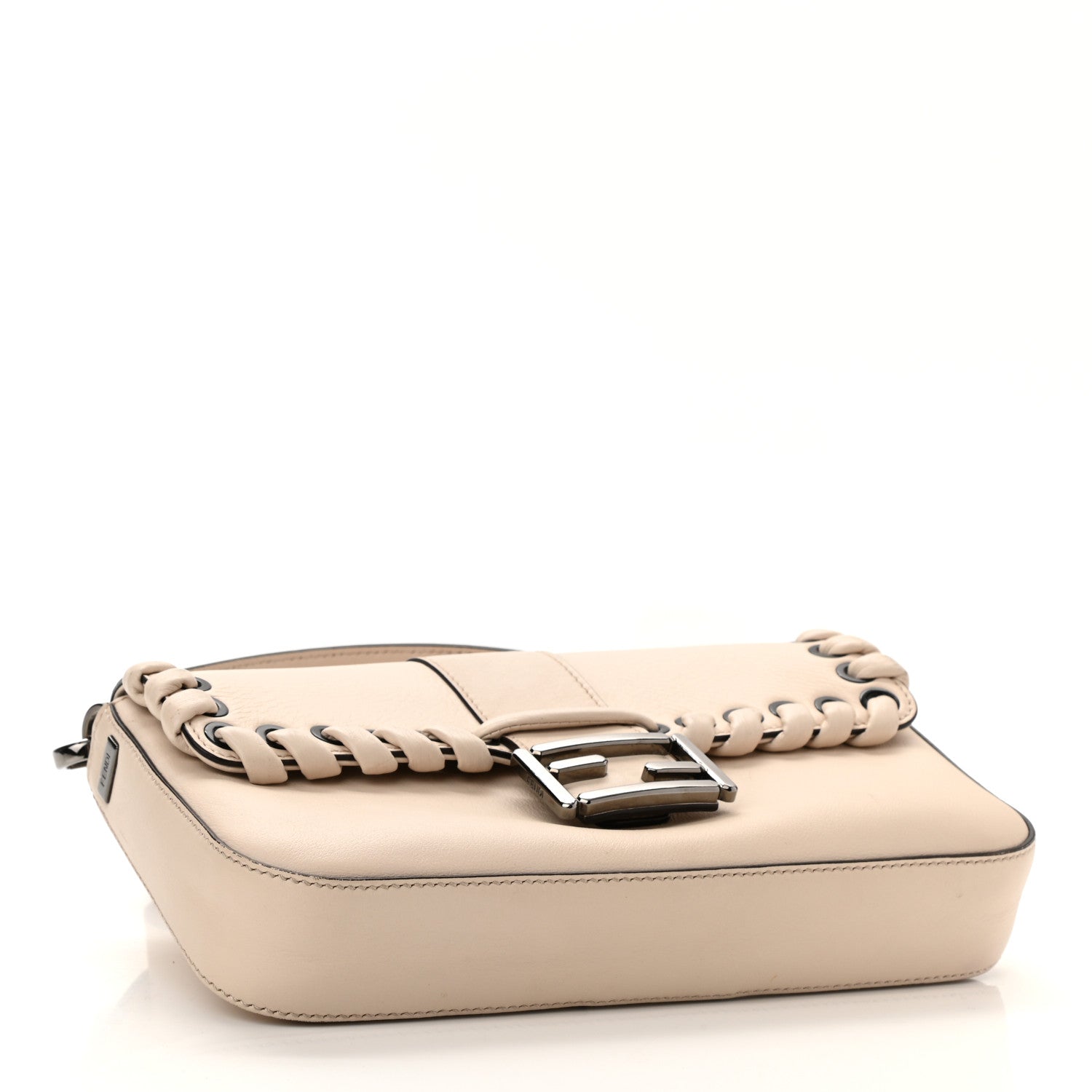 Fendi Vitello Dolce Lace Up Baguette Camelia 4 of 11