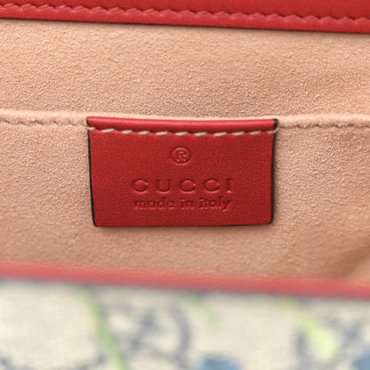 Gucci GG Supreme Monogram Blooms Small Padlock Shoulder Bag Beige Blue Navy Hibiscus Red 6 of 12
