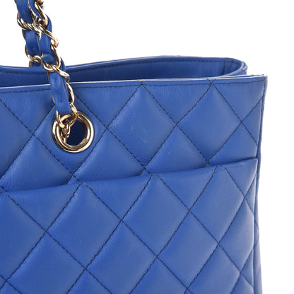 Chanel Calfskin Quilted Large CC Shopping Tote Blue 13 of 14