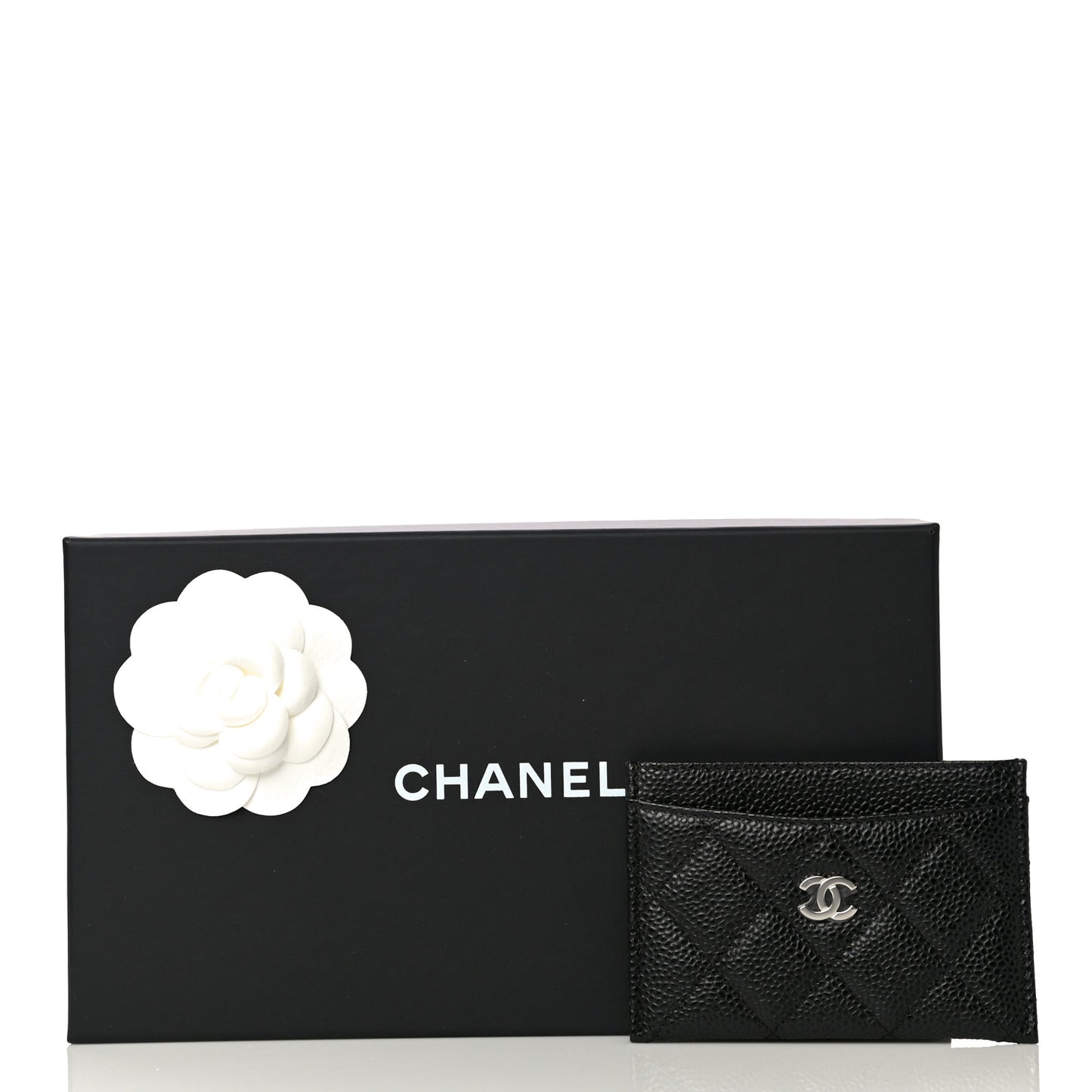 Caviar Quilted Card Holder Black