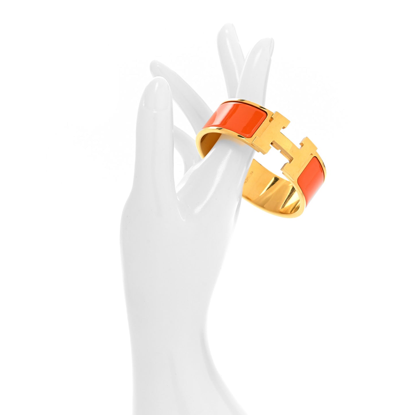 Enamel Wide Clic Clac H Bracelet GM Orange