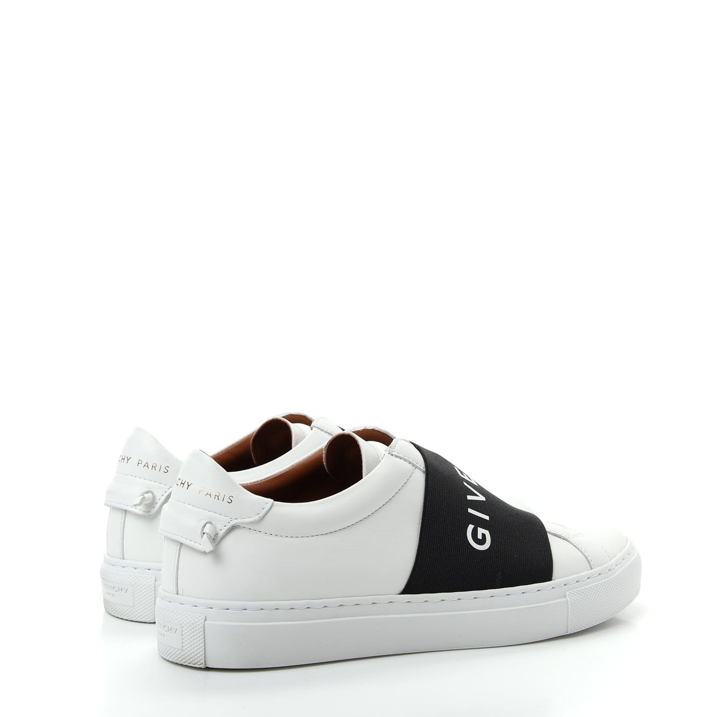 Calfskin Band Logo Womens Urban Street Sneakers 36 White Black