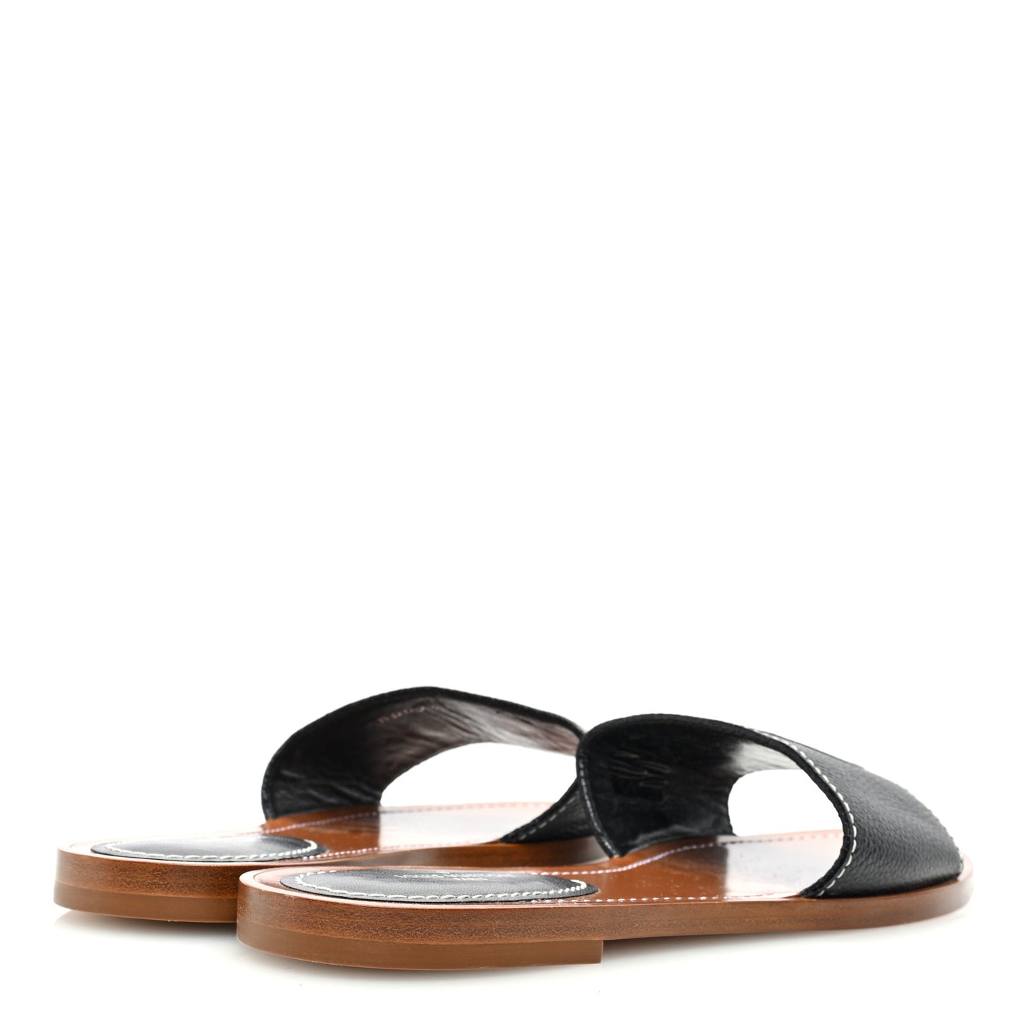 Calfskin Lock It Flat Mule 38 Black