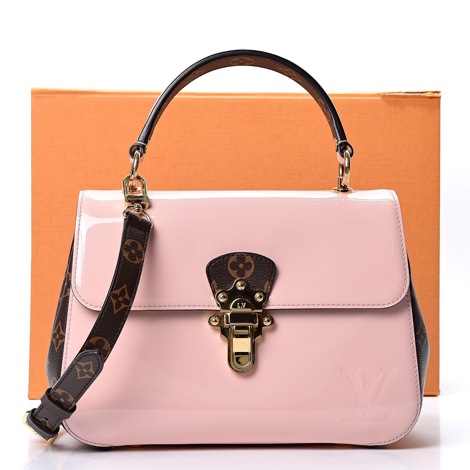 Louis Vuitton Patent Calfskin Monogram Cherrywood PM Rose Ballerine 11 of 11