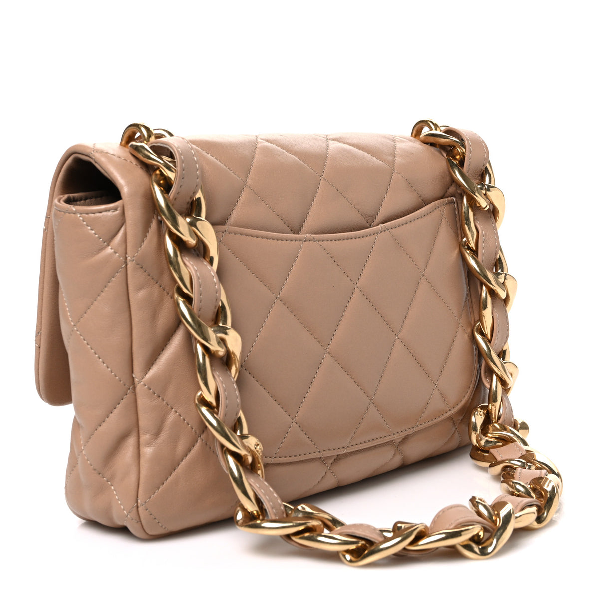 Chanel Lambskin Quilted Large CC Funky Town Flap Beige 3 of 10