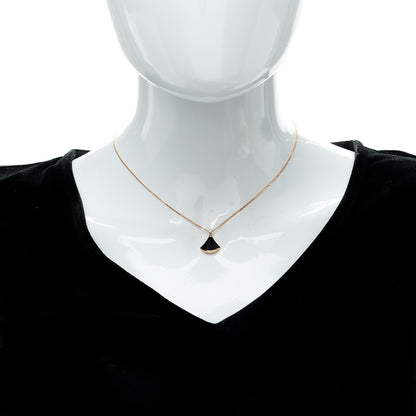 Bulgari 18K Rose Gold Diamond Black Onyx Divas' Dream Pendant Necklace 2 of 9