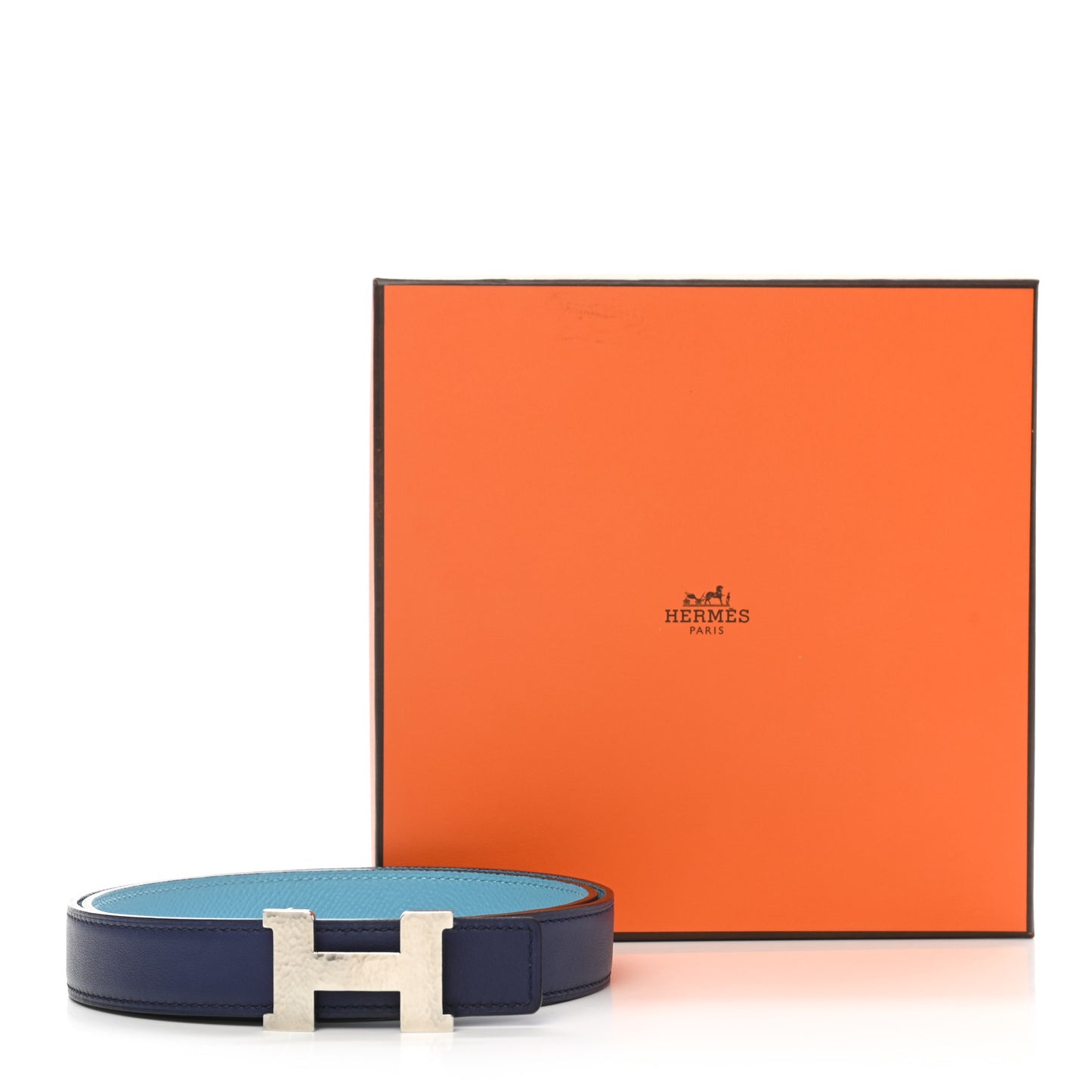 Swift Epsom 24mm Mini Martelee Constance Belt 80 Bleu Saphir Bleu Atoll
