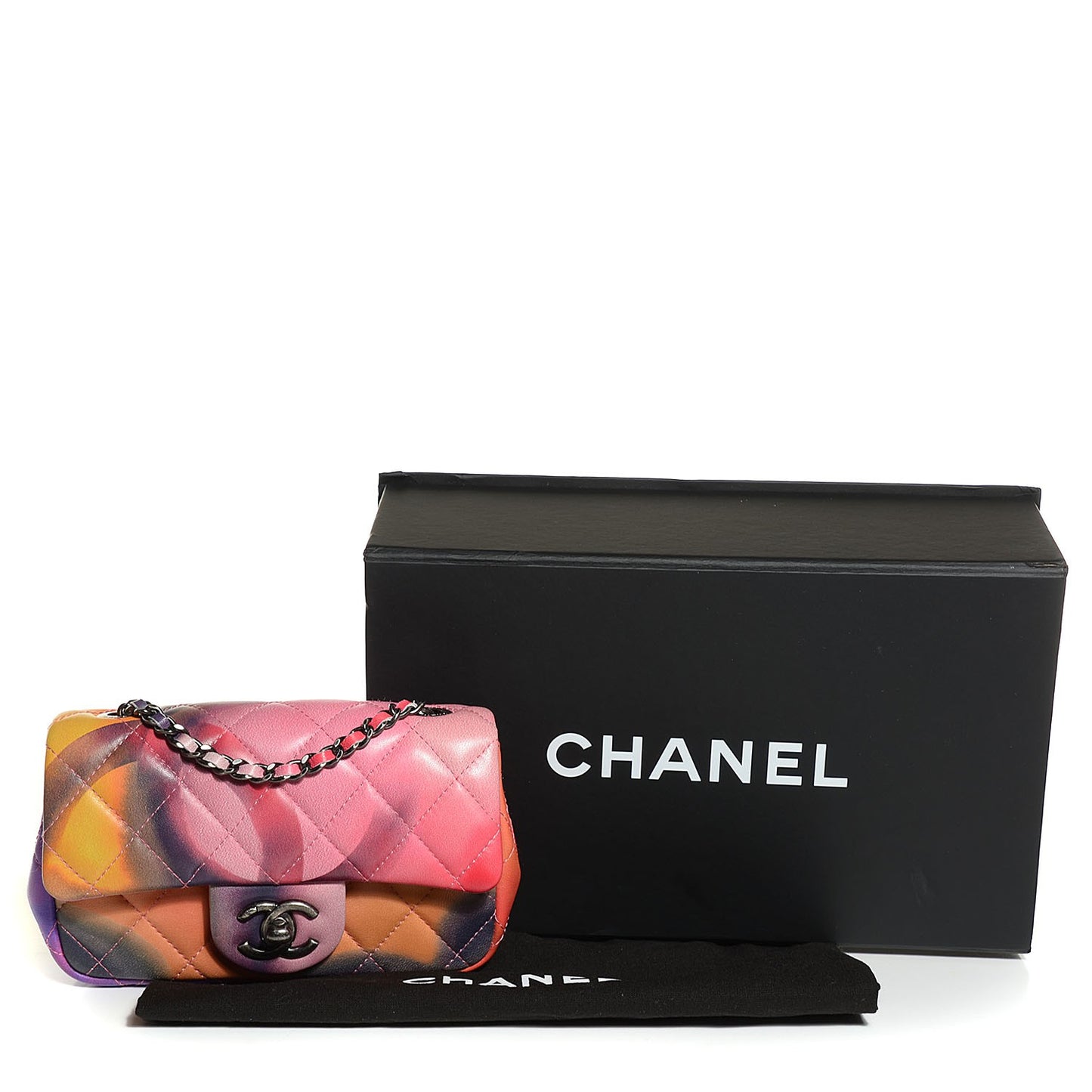 Lambskin Quilted Extra Mini Flower Power Flap Multicolor