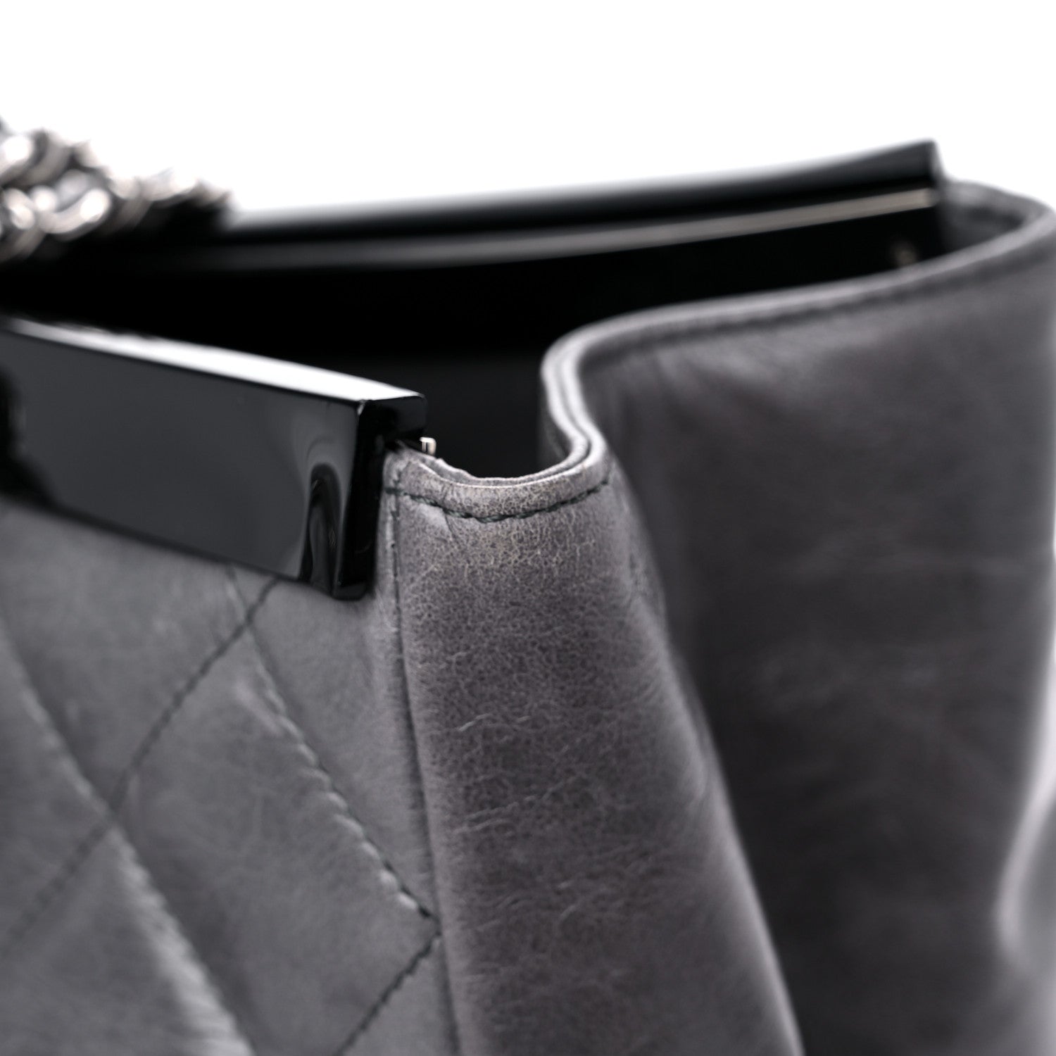 Chanel Glazed Calfskin Quilted Large CC Delivery Tote Grey 16 of 18