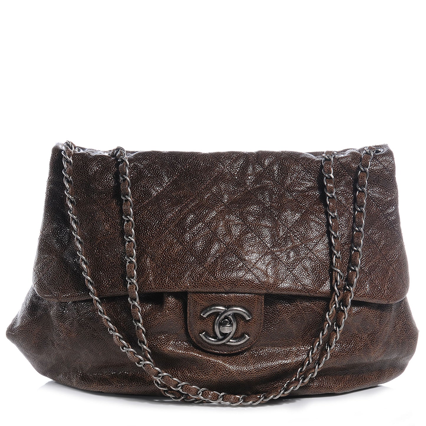 Caviar Maxi Elastic Flap Brown