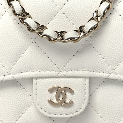 Chanel Caviar Quilted Mini Chain Bag White 9 of 12