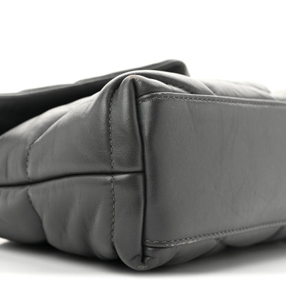 Saint Laurent Lambskin Quilted Toy Loulou Puffer Monogram Chain Satchel Fog 9 of 13