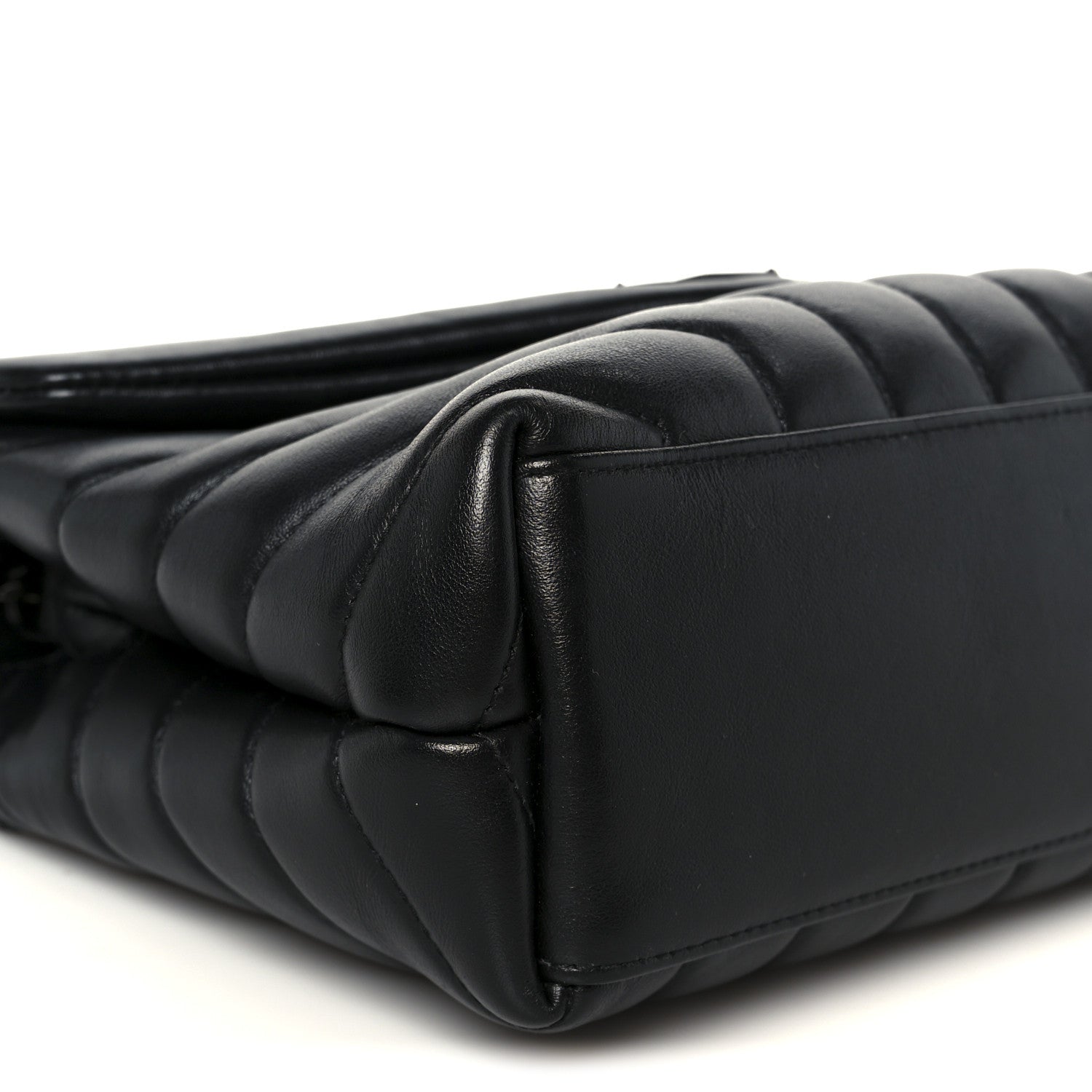 Saint Laurent Calfskin Y Quilted Monogram Monochrome Small Loulou Chain Satchel Black 10 of 11