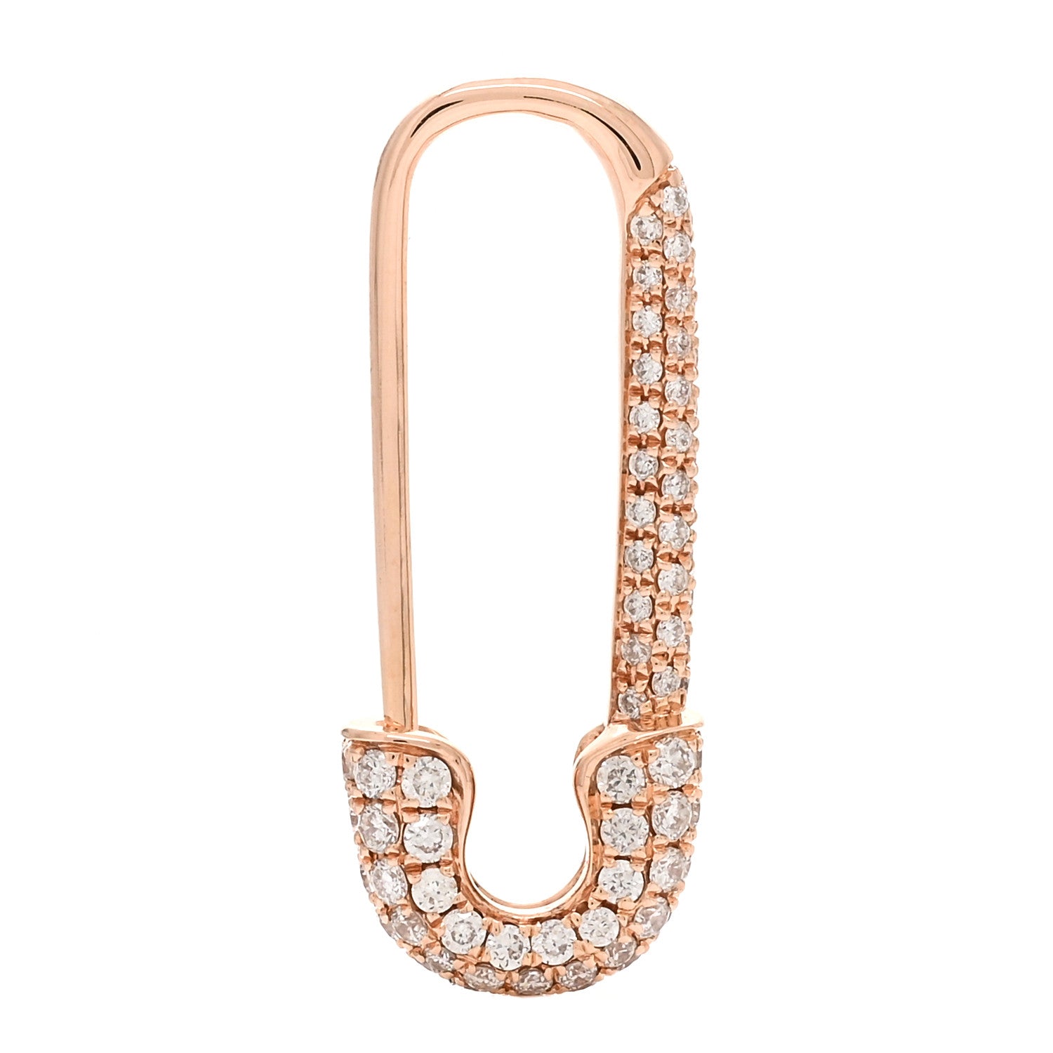 Anita Ko 18K Rose Gold Diamond Mini Safety Pin Earring 1 of 4