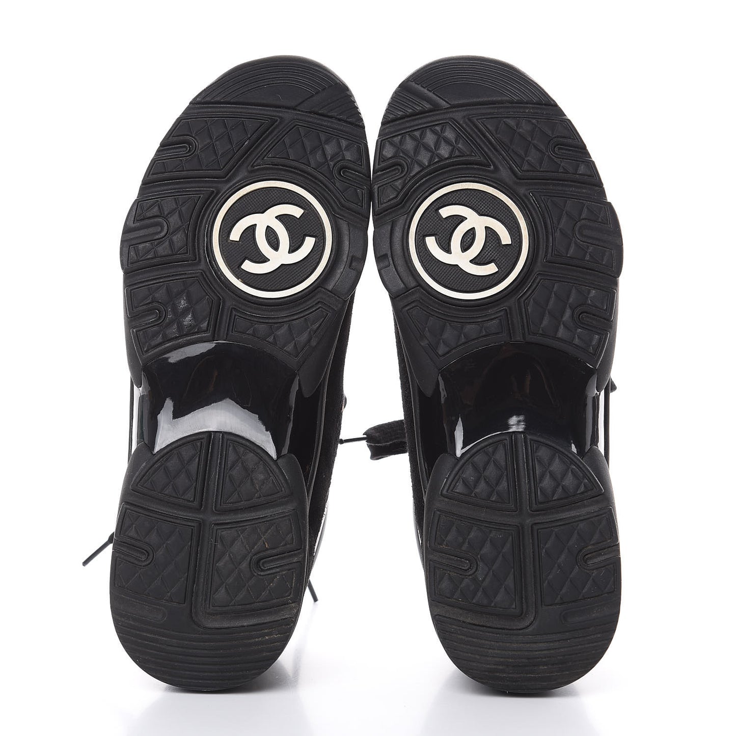 Suede Tweed CC Sneakers 38.5 Black Gold