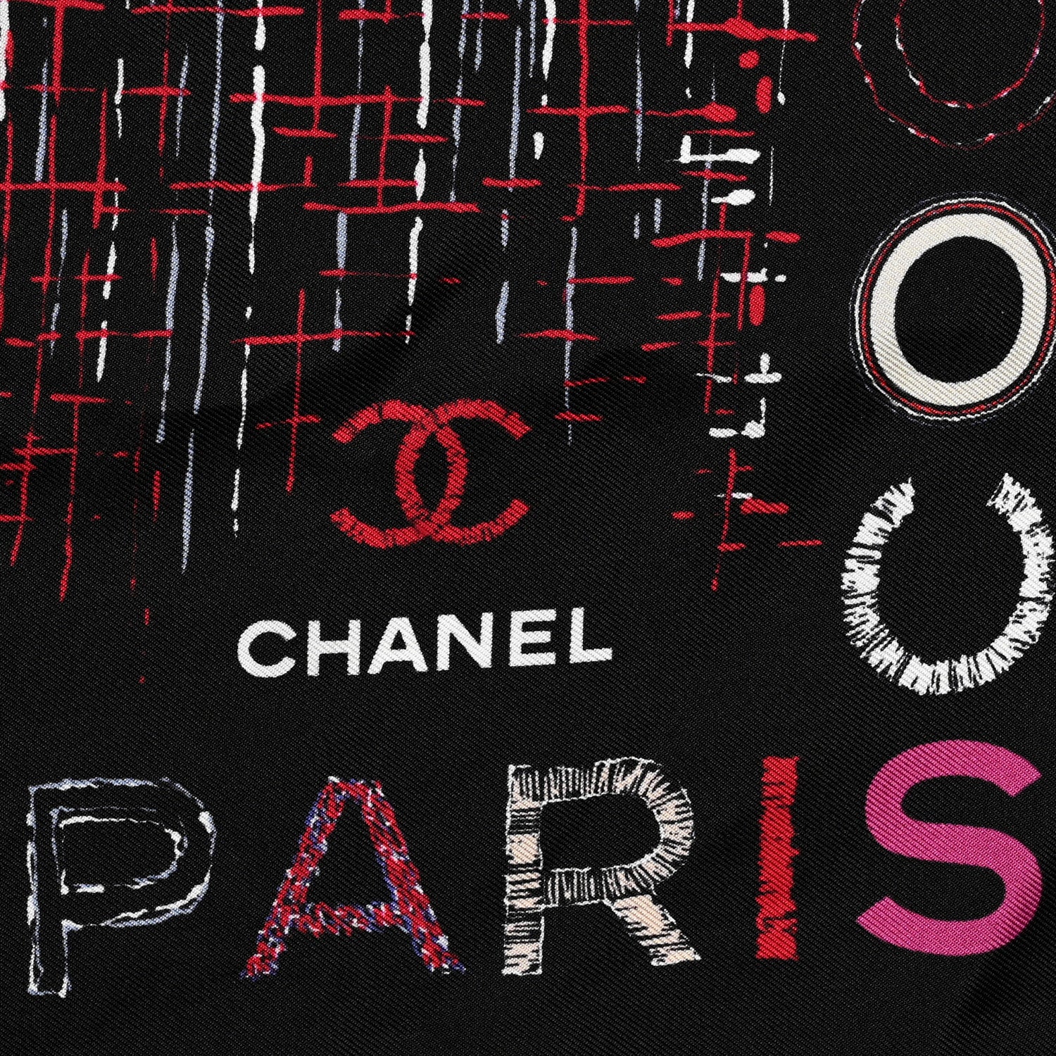 Chanel Silk CC Logo Square Scarf Multicolor 2 of 3