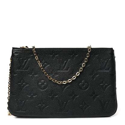 Louis Vuitton Empreinte Double Zip Pochette Black 1 of 10