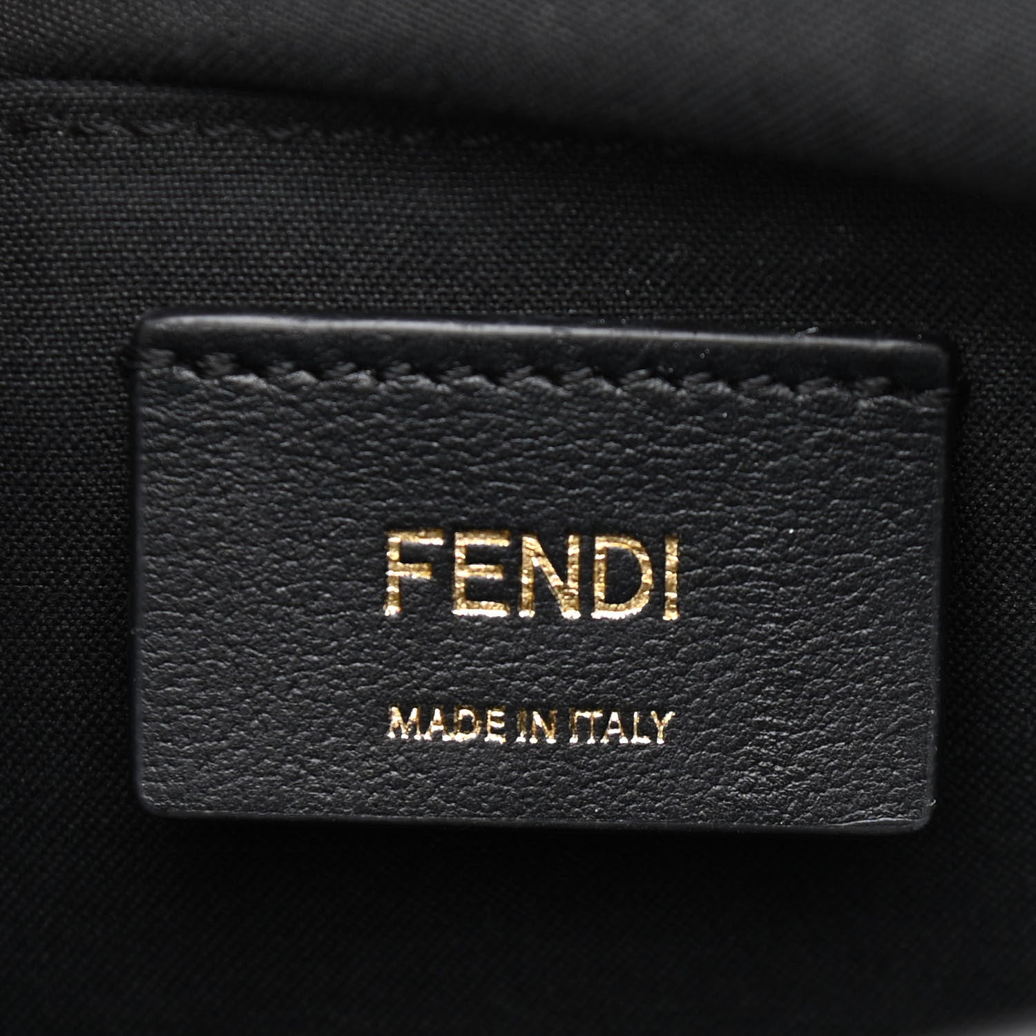 Fendi Glazed Fabric Vitello Century FF 1974 Stamp Patch Camera Case Mogano Panna Black 6 of 10