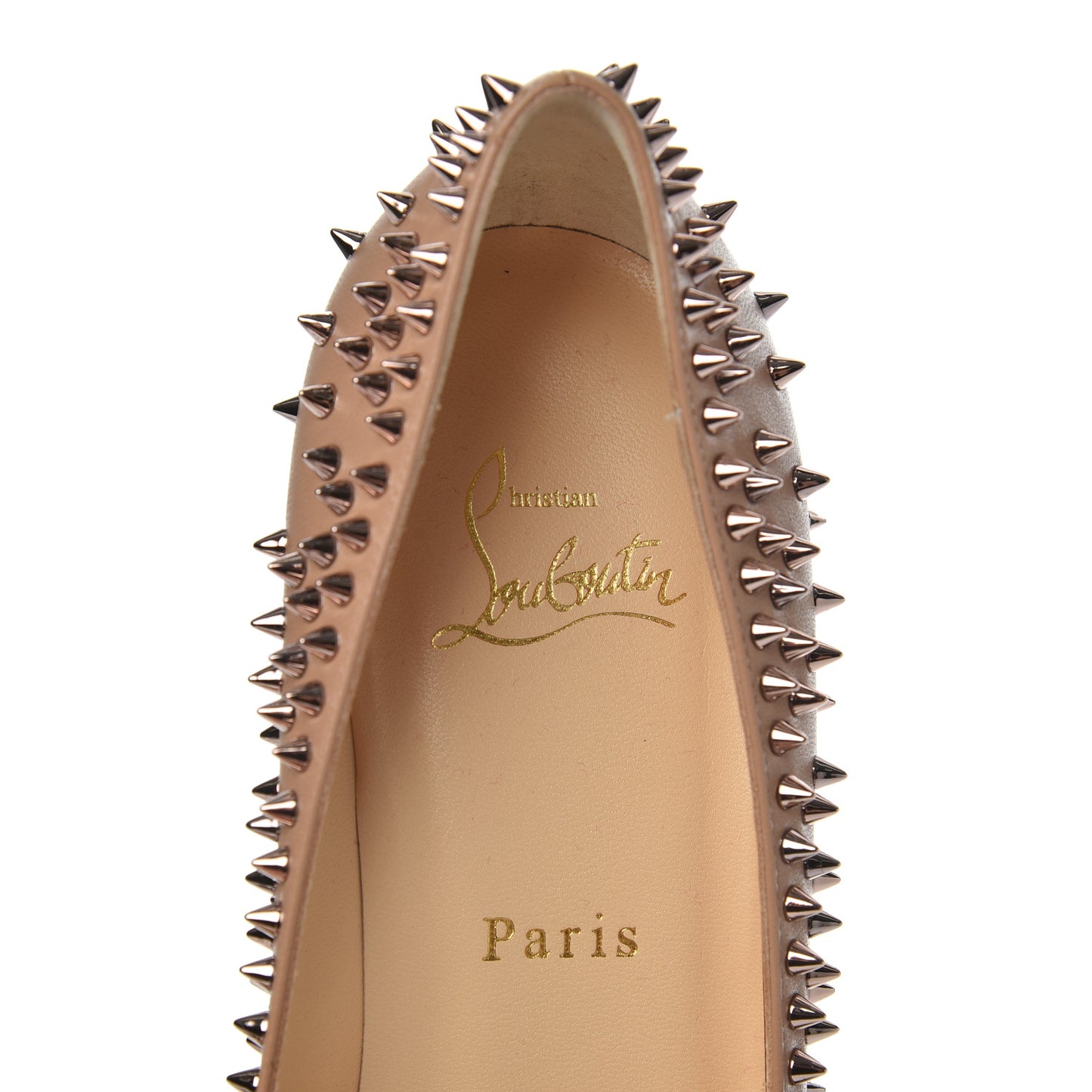 Nappa Studded Escarpic 70 Pumps 38.5 Nude Gold Rose