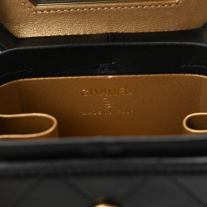 Chanel Lambskin Quilted Vanity Clutch With Chain Black 6 of 11