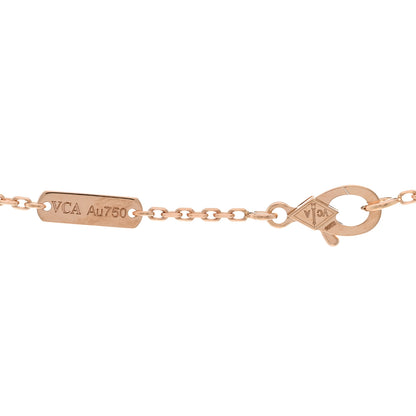 Van Cleef & Arpels 18K Rose Gold Diamond Silver Obsidian Vintage Alhambra Pendant Necklace 4 of 6