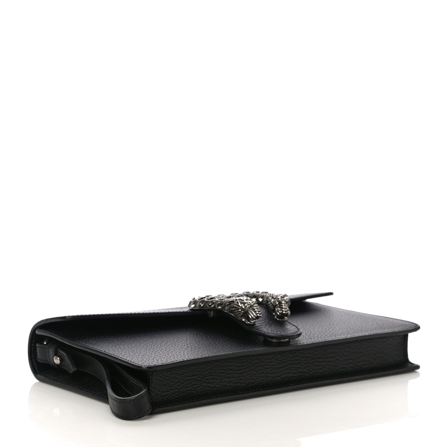 Gucci Dollar Calfskin Crystal Dionysus Clutch Wristlet Black Black Diamond 4 of 11