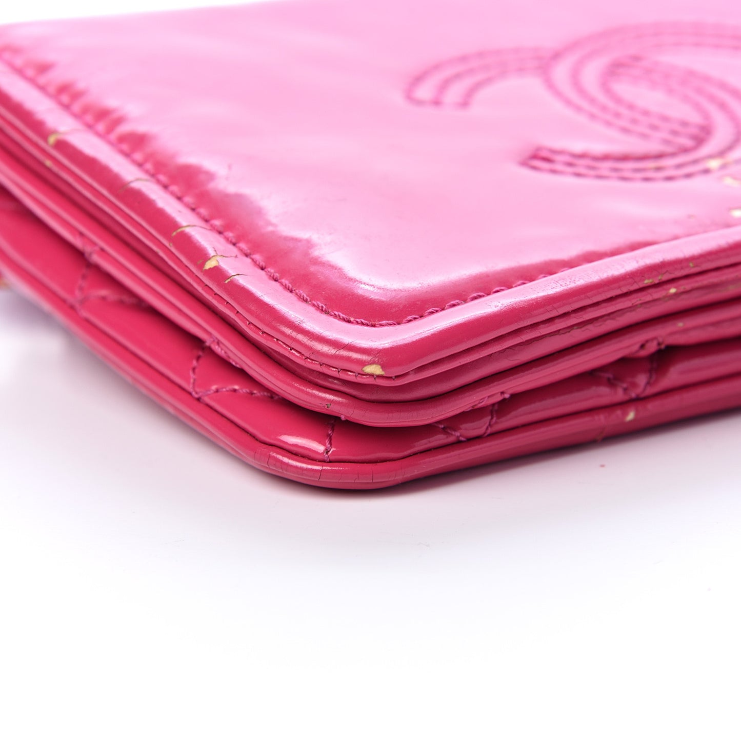 Glazed Calfskin Small Lipstick Flap Bag Fuchsia