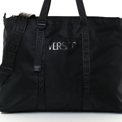 Versace Nylon La Greca Logo Tote Black 9 of 11