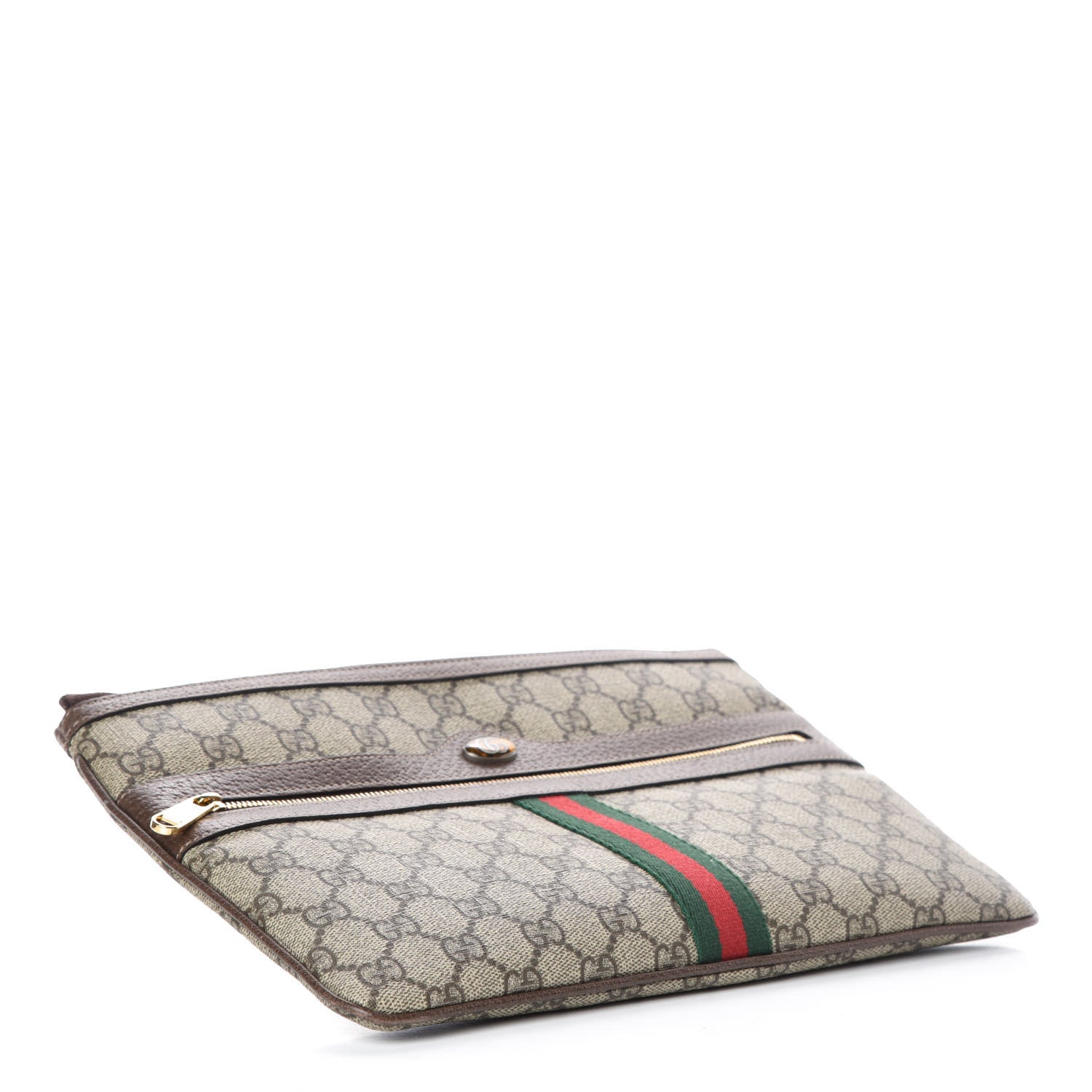 Gucci GG Supreme Monogram Large Ophidia Pouch Clutch Brown 4 of 8